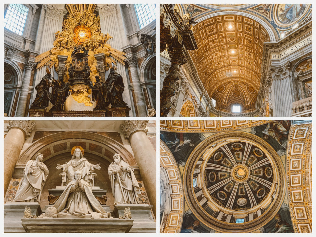 Há obras de arte por toda a parte e os detalhes no teto da Basílica chamam bastante atenção!